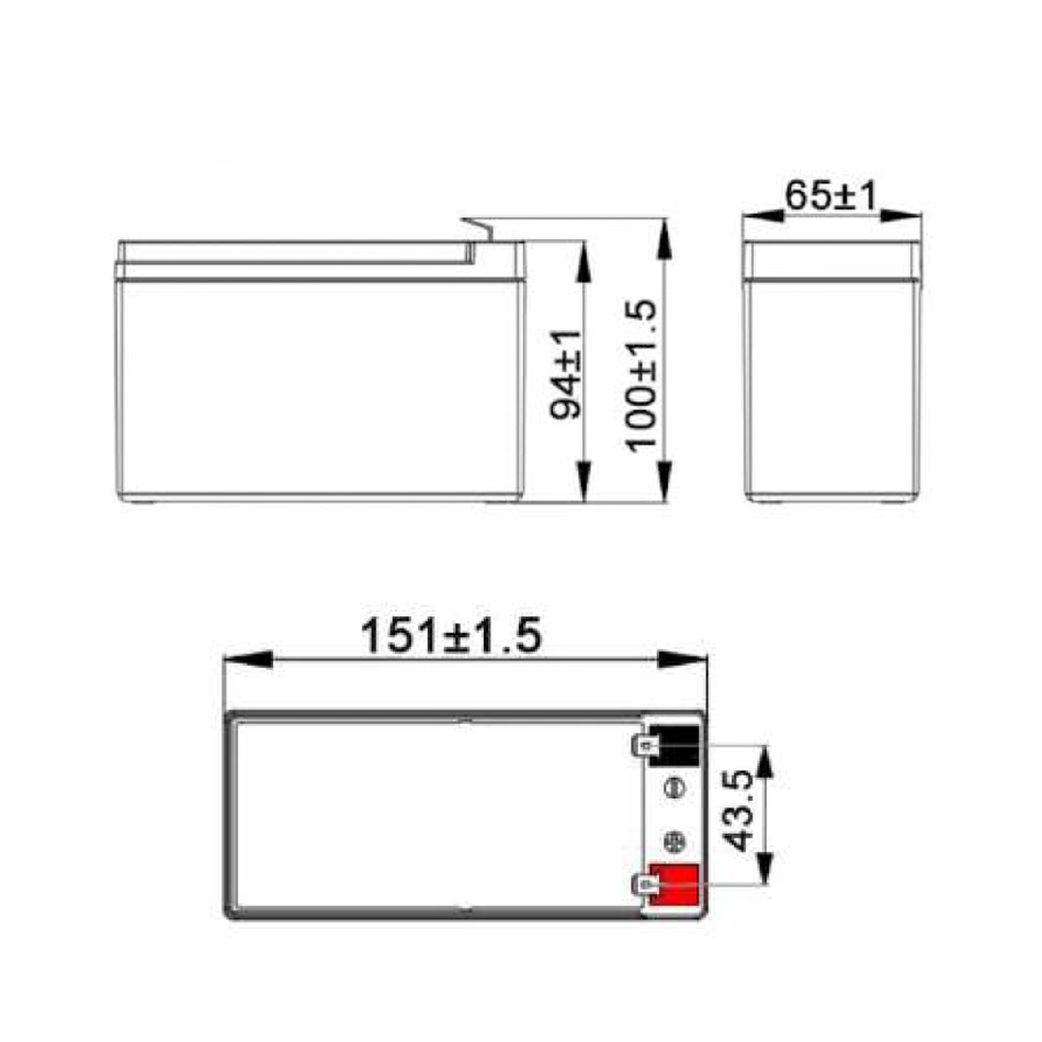 Apollo 12V7.2Ah AGM VRLA Rechargeable Battery
