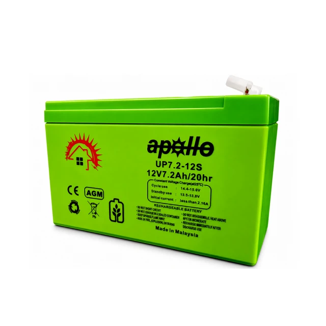Apollo 12V7.2Ah AGM VRLA Rechargeable Battery